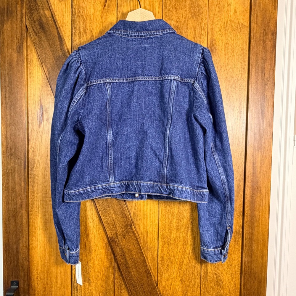 NWT Anthropologie PILCRO Puff Sleeve Denim Jean Jacket Women's Medium‎ - Picture 3 of 11